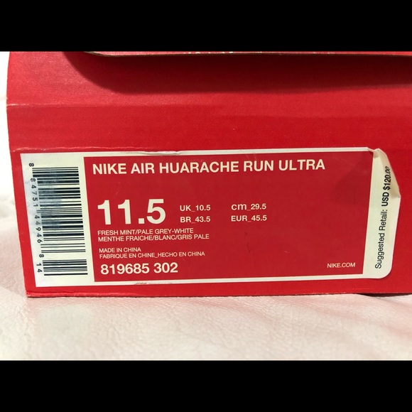 Nike Air Huarache Run Ultra Mint Grey White New - Picture 8 of 8